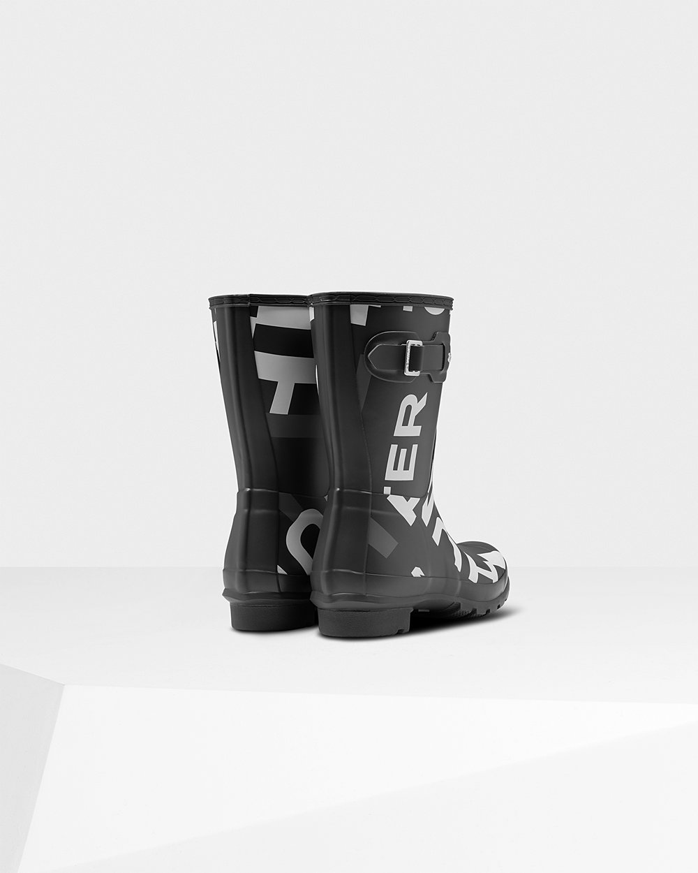 Women Hunter Original Exploded Logo | Short Rain Boots Black | NZ-41753-GZYP